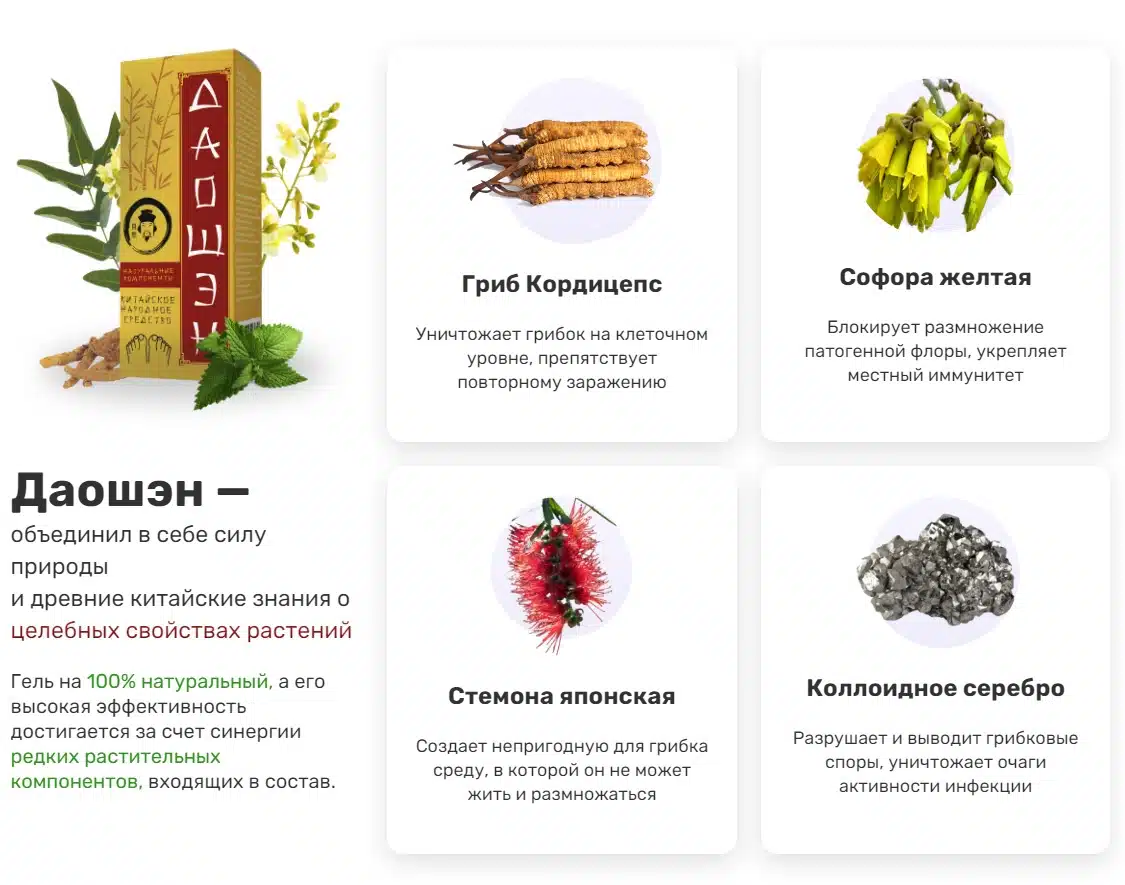 состав геля даошен от грибка в аптеке